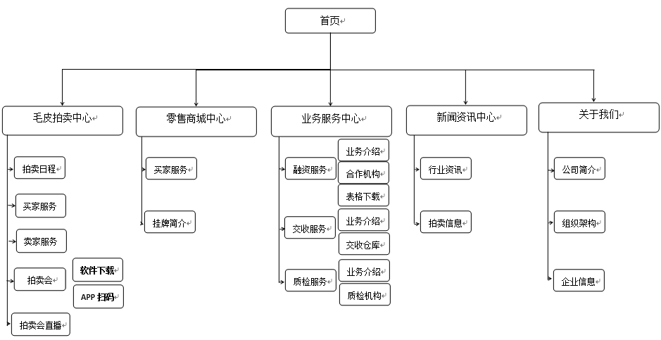 大連毛皮拍賣(mài)行有限公司網(wǎng)站拓撲結構圖
